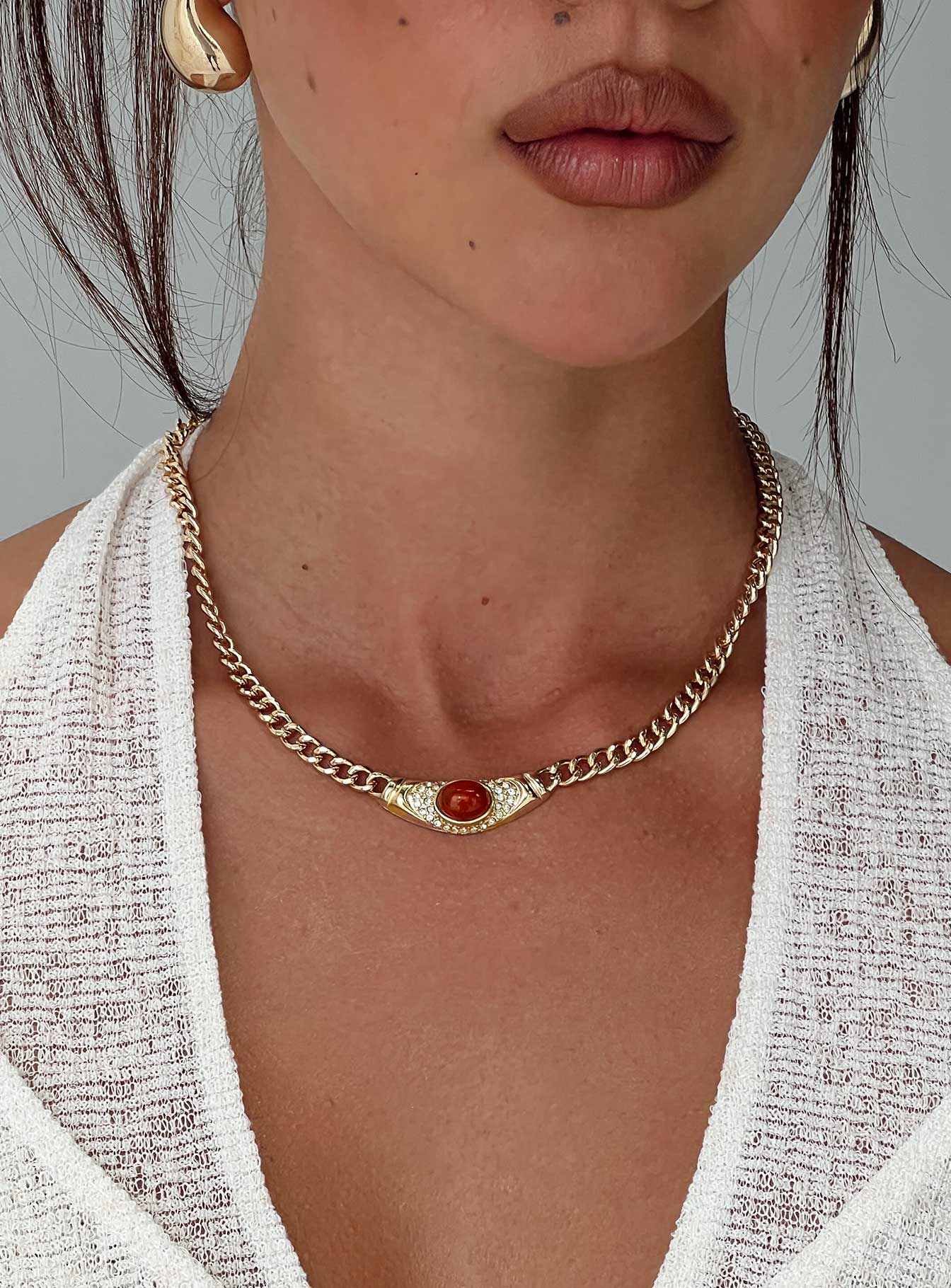 Necklace Gold / Red
